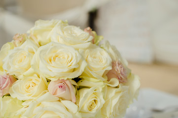 Lovely fresh roses vivid background. Closeup of bright decor texture beauty
