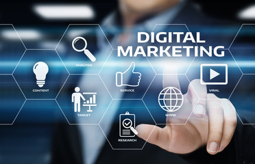 Obraz premium Digital Marketing Content Planning Advertising Strategy concept