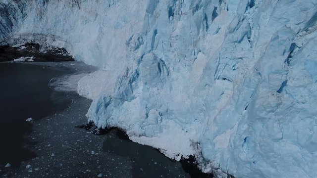 Arial 4k shots of a glacier and it's surroundings in Alaska