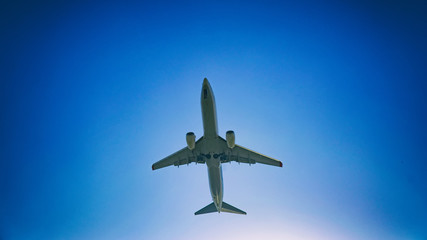 Fototapeta na wymiar passenger plane taking off composition photography