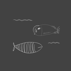 Vector of underwater creatures