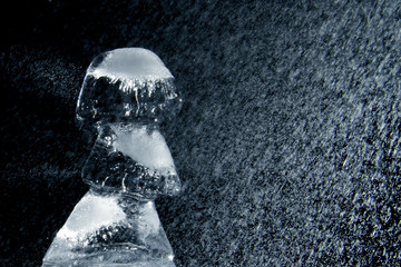 Ice block / Ice is water frozen into a solid state. Depending on the presence of impurities such as particles of soil or bubbles of air, it can appear transparent