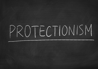 Fototapeta premium protectionism concept word on a blackboard background