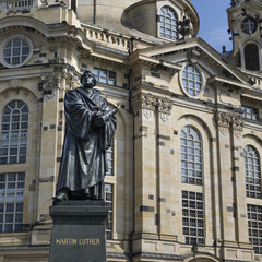 Fototapeta na wymiar Statue of Martin Luther in Dresden Germany