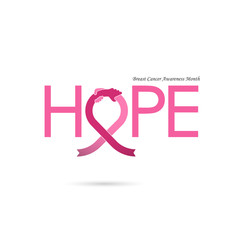 Breast Cancer October Awareness Month Campaign Background.Women health vector design.Breast cancer awareness logo design.Breast cancer awareness month icon.Realistic pink ribbon.