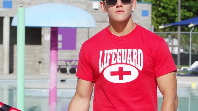 Portrait of young male lifeguard