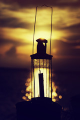 Glass Lantern before twilight