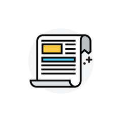 Newspaper concept Isolated Line Vector Illustration editable Icon