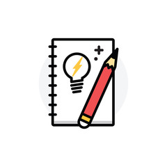 Idea note concept Isolated Line Vector Illustration editable Icon