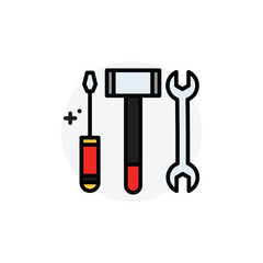 Tools concept Isolated Line Vector Illustration editable Icon
