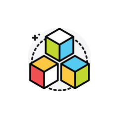 3D preparation concept Isolated Line Vector Illustration editable Icon