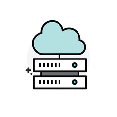 Internet cloud service concept Isolated Line Vector Illustration editable Icon