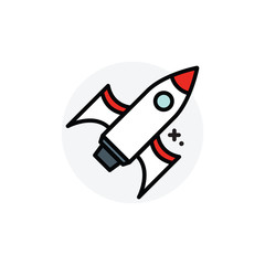 Fototapeta premium Rocket concept Isolated Line Vector Illustration editable Icon