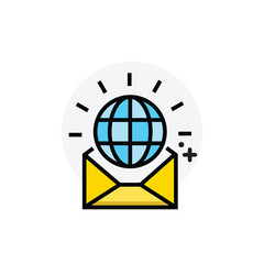 Business global email concept Isolated Line Vector Illustration editable Icon