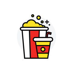 Popcorn concept Isolated Line Vector Illustration editable Icon