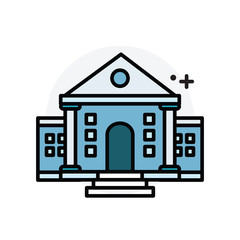 library building concept Isolated Line Vector Illustration editable Icon