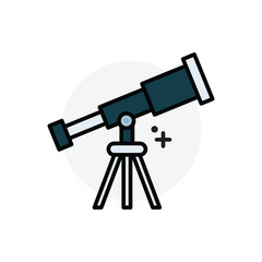 Telescope concept Isolated Line Vector Illustration editable Icon