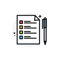 Business check report concept Isolated Line Vector Illustration editable Icon