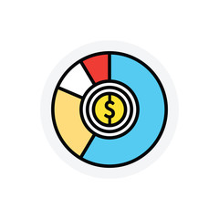 Stock exchange diagram concept Isolated Line Vector Illustration editable Icon