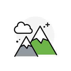 Outdoor mountain concept Isolated Line Vector Illustration editable Icon
