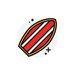 Surfing board concept Isolated Line Vector Illustration editable Icon