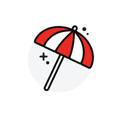 Beach parasol concept Isolated Line Vector Illustration editable Icon