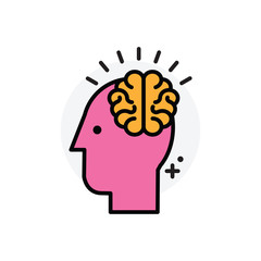 Brain ideas concept Isolated Line Vector Illustration editable Icon