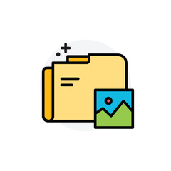 Image folder data concept Isolated Line Vector Illustration editable Icon