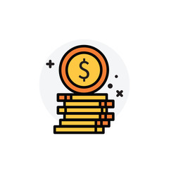 Money concept Isolated Line Vector Illustration editable Icon