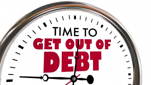 Time to Get Out of Debt Clock Financial Help 3d Animation