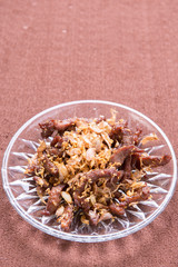 Fried pork with herb