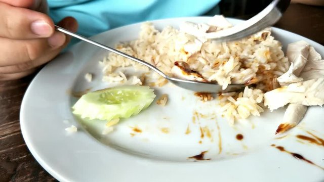 Boiled Chicken over Rice, Thai Kao Mun Kai or Hainanese menu