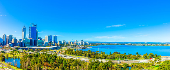 Fototapeta premium キングスパークから見たパースの街並み