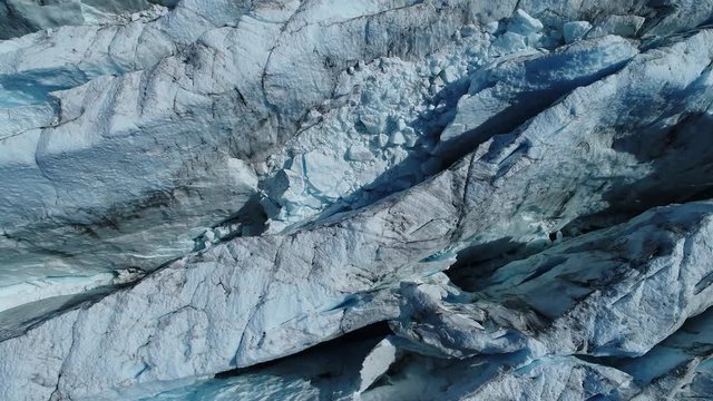 Arial 4k shots of a glacier and it's surroundings in Alaska