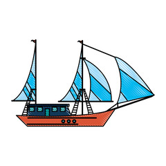 ship with sails icon image vector illustration design