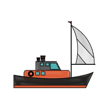 ship with sails icon image vector illustration design
