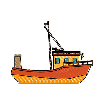 fishing boat icon image vector illustration design