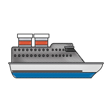 cruise ship sideview icon image vector illustration design