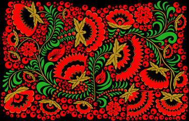 Russian ethnic hohloma style background