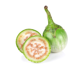 green eggplant isolated on white