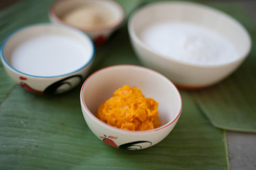 Thai dessert, Toddy palm cake main ingredient, the Toddy palm meat