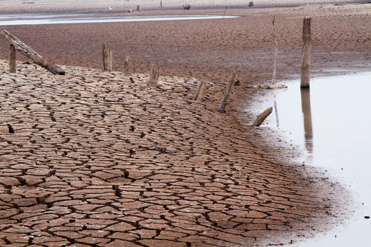 Water in the lake are drying from impact of climate change
