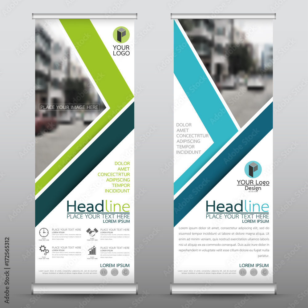 Canvas Prints roll up business banner design vertical template vector, cover presentation abstract geometric backg