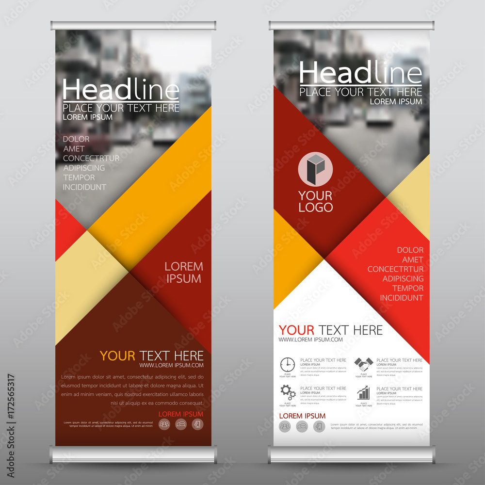 Canvas Prints roll up business banner design vertical template vector, cover presentation abstract geometric backg