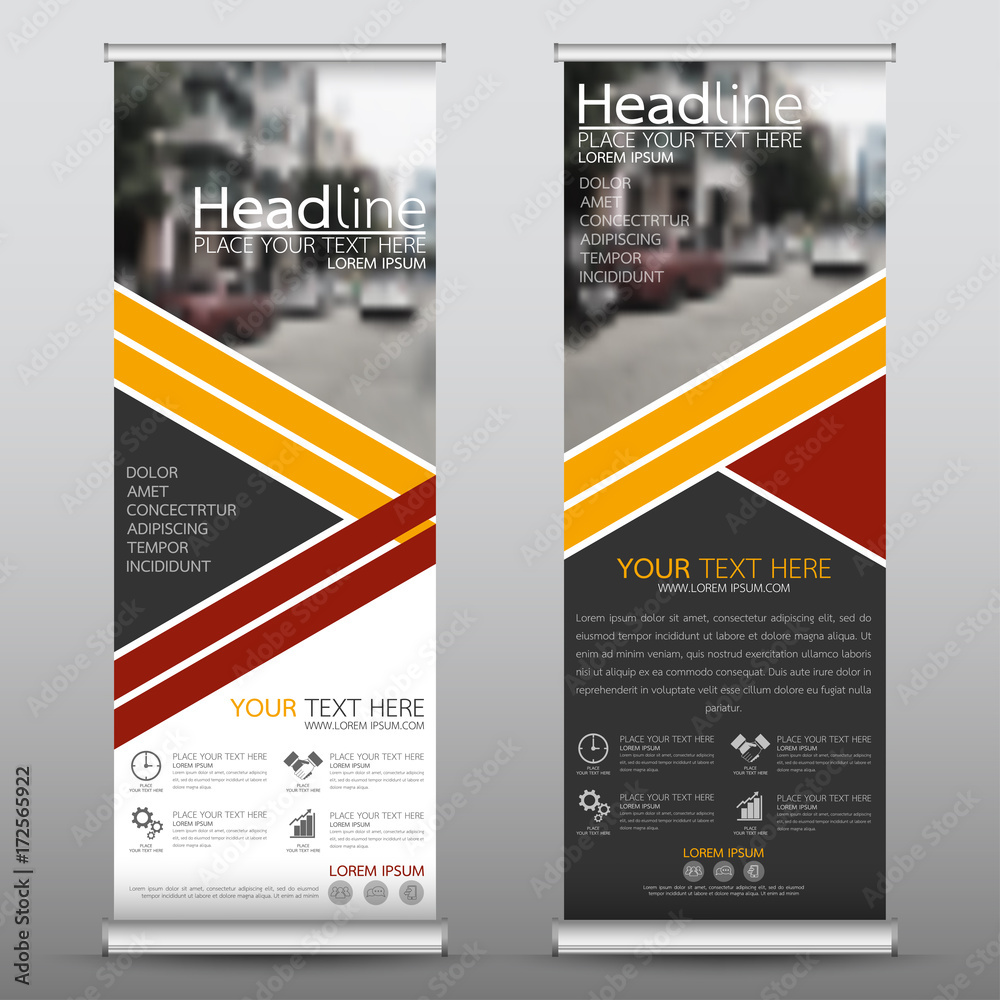 Canvas Prints roll up business banner design vertical template vector, cover presentation abstract geometric backg