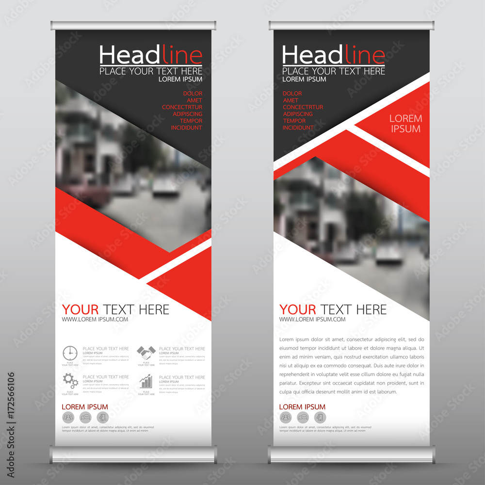 Canvas Prints roll up business banner design vertical template vector, cover presentation abstract geometric backg