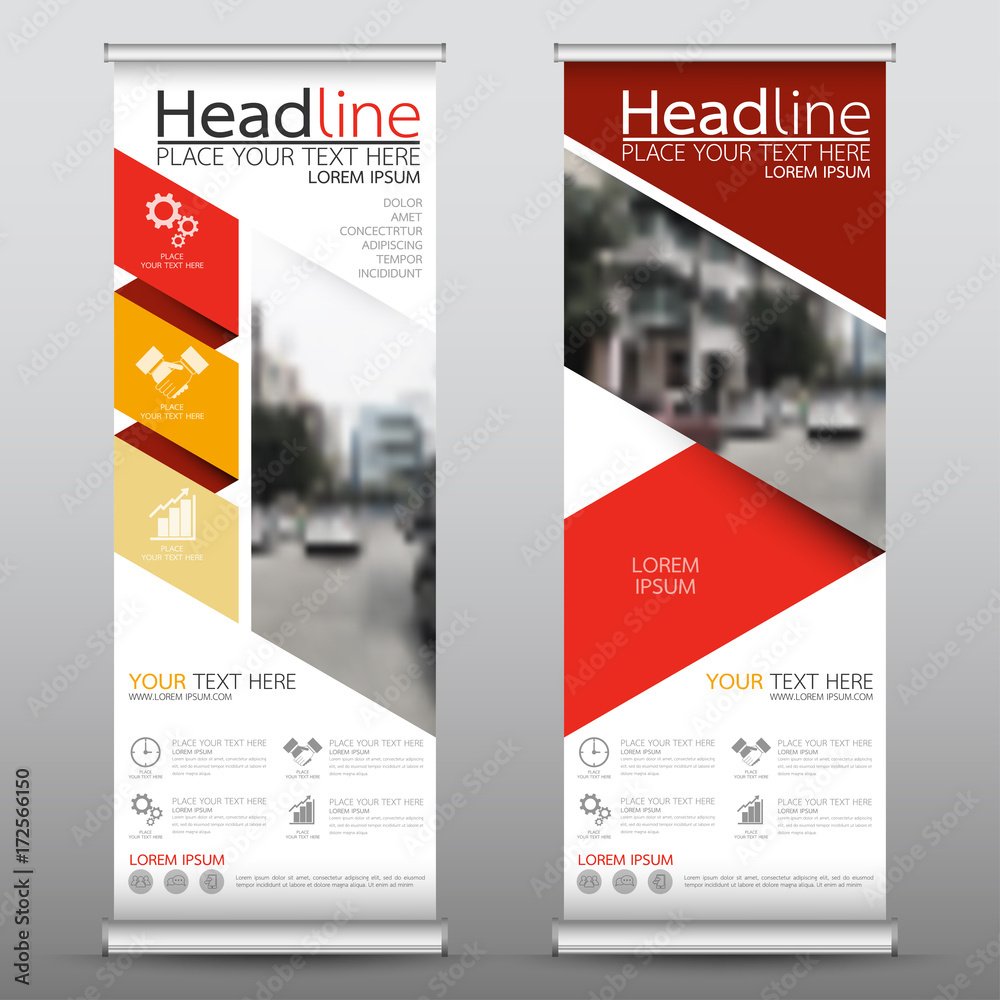 Wall mural roll up business banner design vertical template vector, cover presentation abstract geometric backg