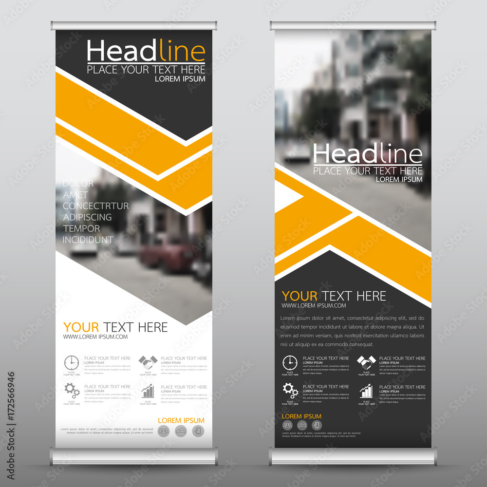 Canvas Prints roll up business banner design vertical template vector, cover presentation abstract geometric backg