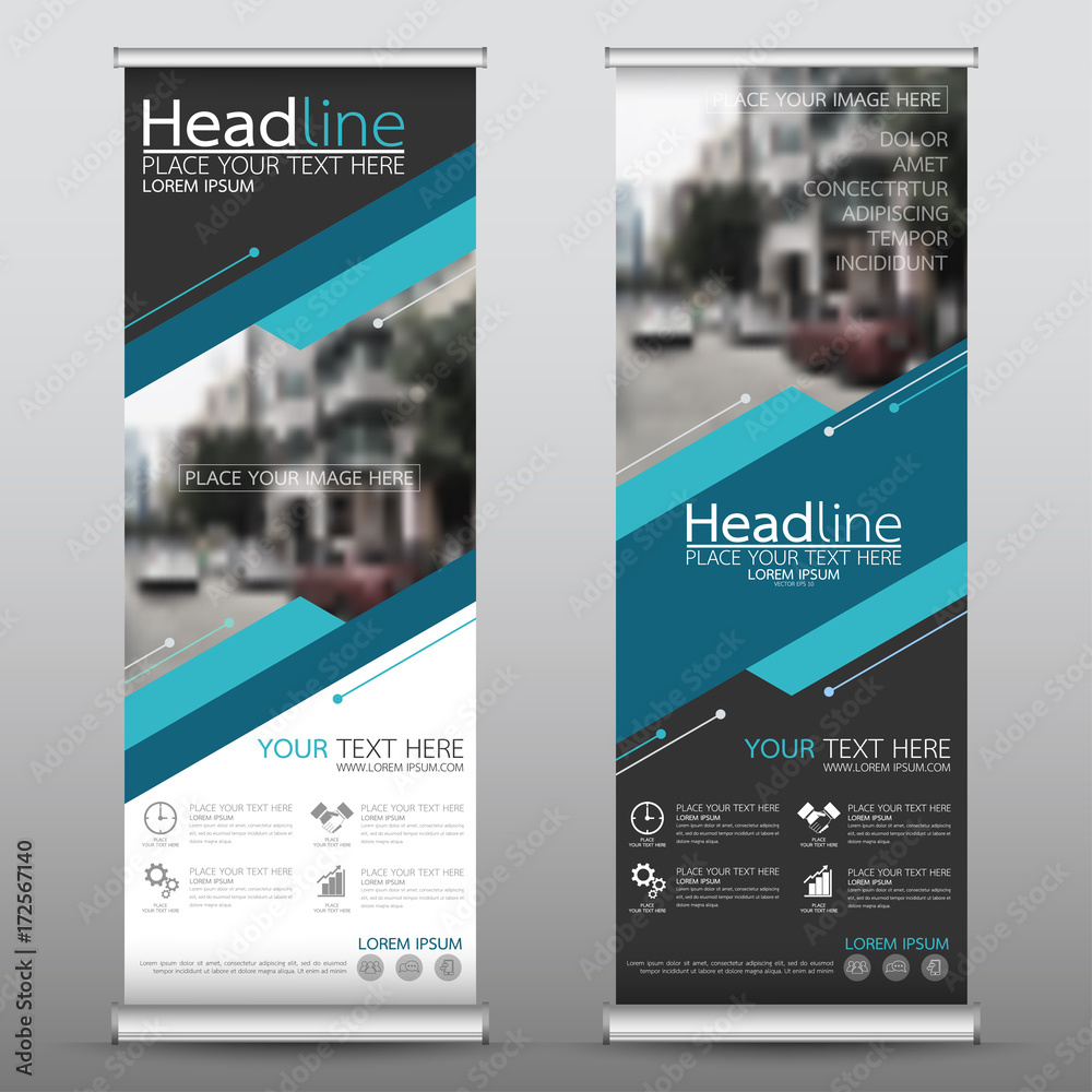 Canvas Prints roll up business banner design vertical template vector, cover presentation abstract geometric backg