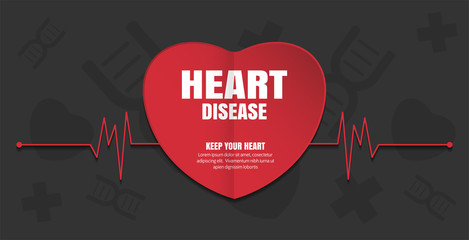 heart disease concept, wold health day vector design
